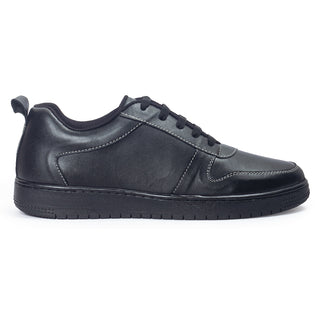 Black comfort leather sneakers