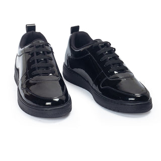 Black comfort leather sneakers