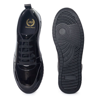 Black comfort leather sneakers
