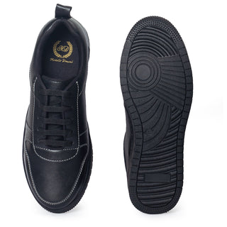 Black comfort leather sneakers
