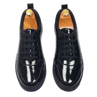 Black comfort leather sneakers