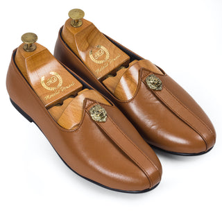 Tan brown pasha leather juttis