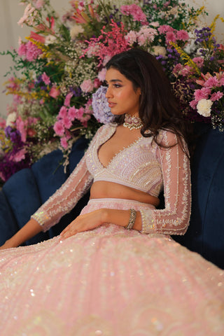 Pink florine lehenga set