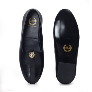 Black pasha leather juttis