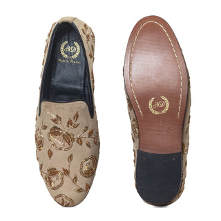 Beige golden flora beige gold