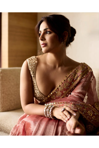 Red mayur naach shilp saree