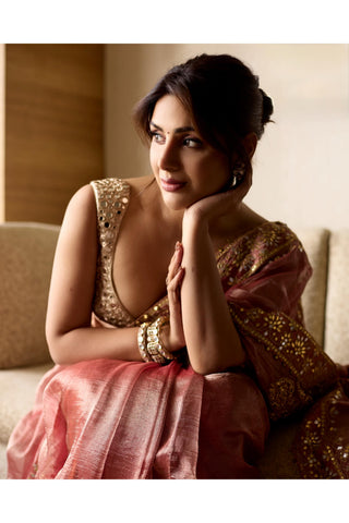 Red mayur naach shilp saree