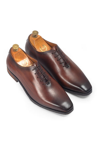Leather Lace Up Shoes - Indian Wedding - Brown Kingsley Wholecut by Modello Domani