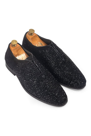 Wholecut Lace Up Shoes - Indian Wedding - Black Riviera Glamorous by Modello Domani