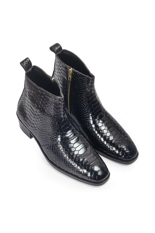 Leather Boots - Indian Wedding - Black Serpente Boots by Modello Domani