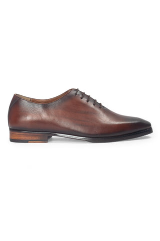 Leather Lace Up Shoes - Indian Wedding - Brown Kingsley Wholecut by Modello Domani
