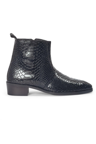 Leather Boots - Indian Wedding - Black Serpente Boots by Modello Domani
