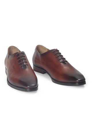 Leather Lace Up Shoes - Indian Wedding - Brown Kingsley Wholecut by Modello Domani