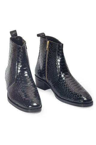 Leather Boots - Indian Wedding - Black Serpente Boots by Modello Domani