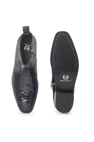 Leather Boots - Indian Wedding - Black Serpente Boots by Modello Domani