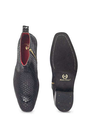 Suede Leather Boots - Indian Wedding - Black Obsidian Boots by Modello Domani