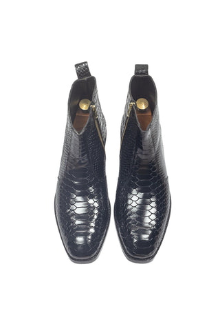 Leather Boots - Indian Wedding - Black Serpente Boots by Modello Domani
