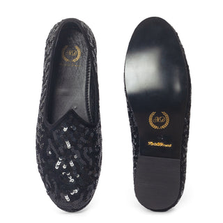 Black glamorous sequin juttis