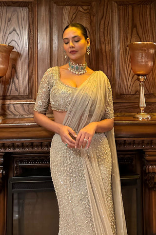 Green sitara safarnama saree skirt set