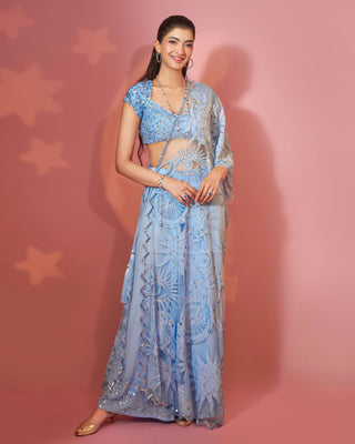 Chambray blue superstar kaftan synced set