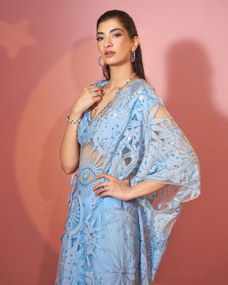 Chambray blue superstar kaftan synced set
