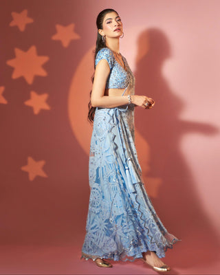 Chambray blue superstar kaftan synced set