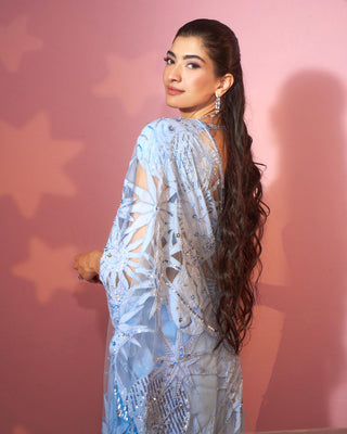 Chambray blue superstar kaftan synced set