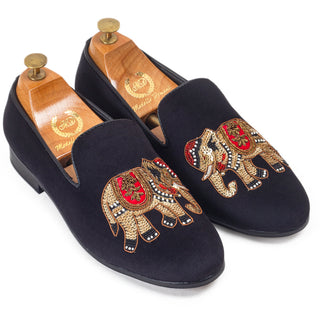 Black maharaja slip-ons