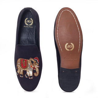 Black maharaja slip-ons