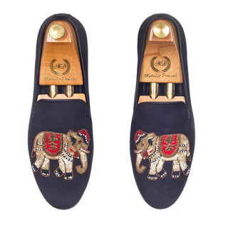 Black maharaja slip-ons
