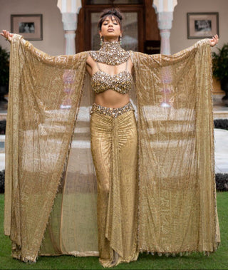 Gold titi zahara cape set 