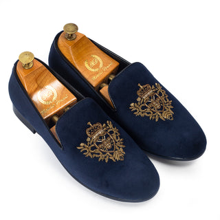 Navy blue regal bee slipons