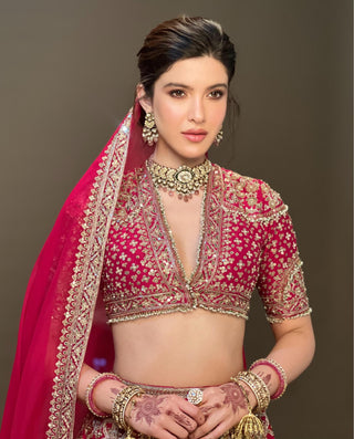 Red rani safarnama lehenga set