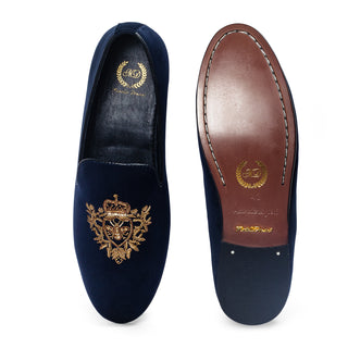 Navy blue regal bee slipons