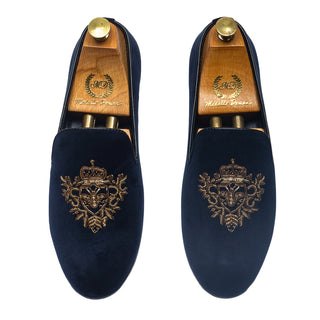 Navy blue regal bee slipons