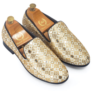 Beige darpan slip-ons