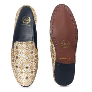 Beige darpan slip-ons