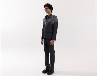 Jacket special occasion -  Gray Bomber Smoke Canvas by Paarsh