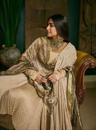 Anarkali Set Indian Wedding - Beige swarnima by Itrh