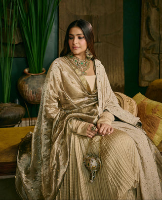 Anarkali Set Indian Wedding - Beige swarnima by Itrh