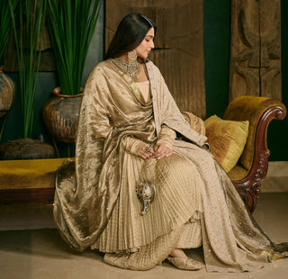 Anarkali Set Indian Wedding - Beige swarnima by Itrh