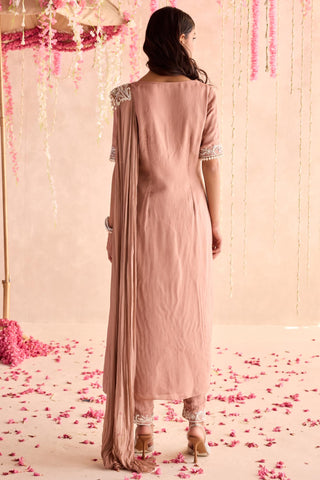 Pink iris under bloom straight suit set