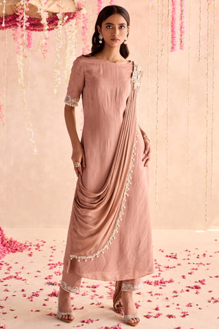 Pink iris under bloom straight suit set