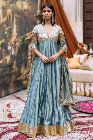 Anarkali Suit for Indian Wedding – Blue Tarangini by Itrh