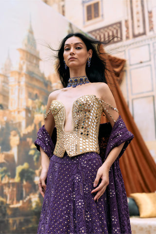 Lehenga set Indian Wedding – Purple Yamini by Itrh