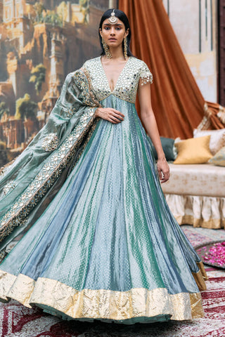 Anarkali Suit for Indian Wedding – Blue Tarangini by Itrh