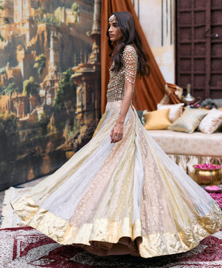 Lehenga Set Indian Wedding – Silver Swara Collection by Itrh
