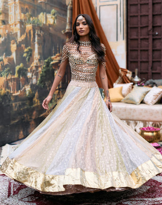 Lehenga Set Indian Wedding – Silver Swara Collection by Itrh