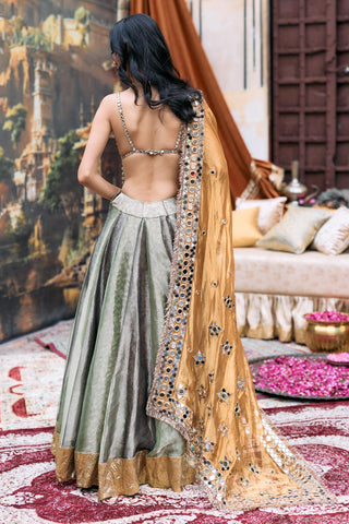 Lehenga Set Indian Wedding – Green Harini Set-B by Itrh