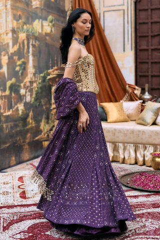 Lehenga set Indian Wedding – Purple Yamini by Itrh
